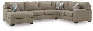 Newellen 3-Piece Sleeper Fabric Sectional with Chaise Hemp