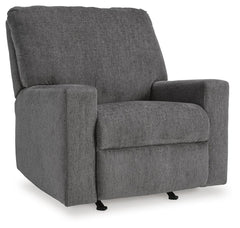 Rannis Fabric Manual Rocker Recliner Pewter