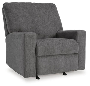 Rannis Fabric Manual Rocker Recliner Pewter