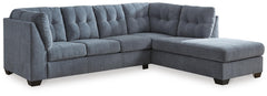 Marleton 2-Piece Stationary Sectional with Chaise Denim