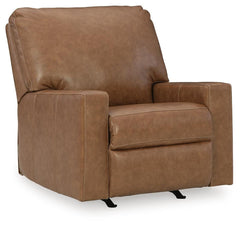Bolsena Rocker Leather Manual Recliner Caramel
