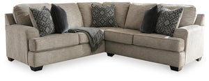 Bovarian 2-Piece Fabric Stationary Sectional Stone