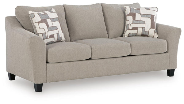 Willarae Queen Fabric Stationary Sofa Stationary Sleeper Taupe