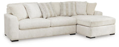Chessington 2-Piece Fabric Sectional with Chaise Ivory