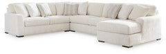 Chessington 4-Piece Fabric Sectional with Chaise Ivory