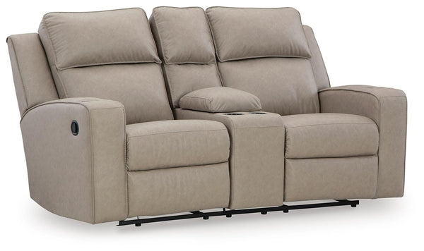 Lavenhorne Reclining Console Loveseat with USB Pebble