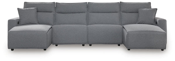 Modmax II P2 4-Piece Power Reclining Sectional with Chaise Salt & Pepper