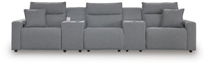 Modmax II P2 5-Piece Power Reclining Sectional with Consoles Salt & Pepper