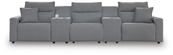 Modmax II P2 5-Piece Power Reclining Sectional with Consoles Salt & Pepper