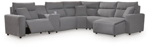Modmax II P2 6-Piece Power Reclining Sectional with Chaise & Console Salt & Pepper