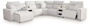 Modmax II 7-Piece Power Reclining Sectional with Chaise & Audio Consoles Stone