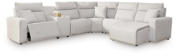 Modmax II 6-Piece Power Reclining Sectional with Chaise & Console Stone