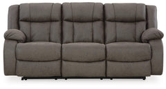 First Base Reclining Sofa Gunmetal