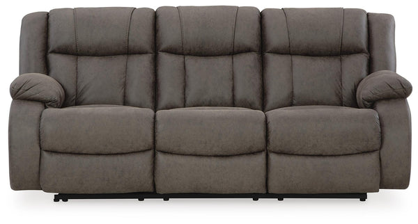First Base Reclining Sofa Gunmetal