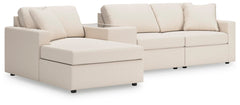 Modmax 4-Piece Stationary Sectional with Chaise & Storage Console Oyster