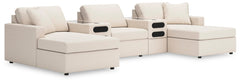 Modmax 5-Piece Double Chaise with Audio Consoles Oyster