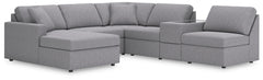 Modmax 6-Piece Stationary Sectional with Chaise Granite