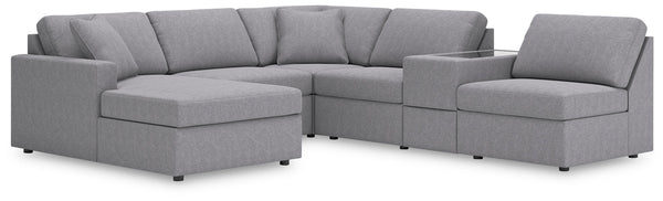 Modmax 6-Piece Stationary Sectional with Chaise Granite