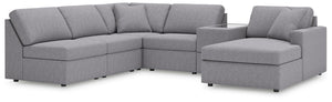 Modmax 6-Piece Stationary Sectional with Chaise Granite