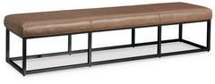 Joston All Leather Rectangle Accent Bench Caramel