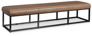 Joston All Leather Rectangle Accent Bench Caramel