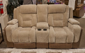 Mixed Motion Zero Gravity P2 Power Reclining Adjustable Headrest Console Loveseat Brownstone