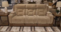 Mixed Motion P2 Power Adjustable Headrest Reclining Zero Gravity Sofa Brownstone
