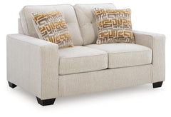 Larimer Fabric Stationary Loveseat Stone