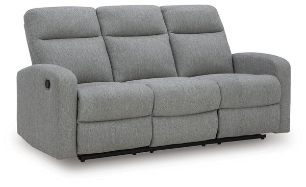 Gauntlet Reclining Fabric Sofa Sterling