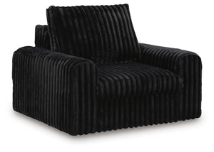 HamlinBay Fabric Power Gliding Chaise Onyx