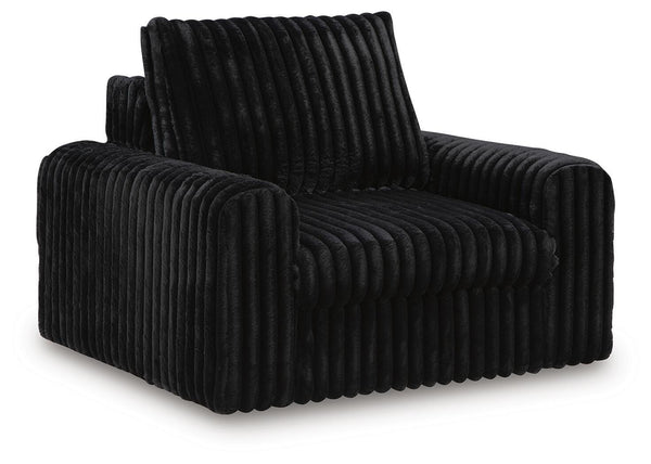 HamlinBay Fabric Power Gliding Chaise Onyx
