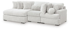 Cuddle Plush Stationary 3-Piece Sectional with Chaise Arctic