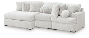 Cuddle Plush Stationary 3-Piece Sectional with Chaise Arctic