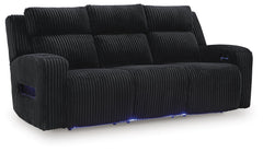 Forest Lake Power Adjustable Headrest Reclining Sofa Black