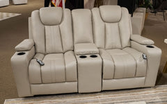 Elevate Edges Glider Reclining Console Heat & Massage Loveseat Coin