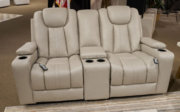 Elevate Edges Glider Reclining Console Heat & Massage Loveseat Coin