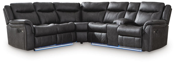 Sultan Meadow 2-Piece Reclining Sectional Carbon