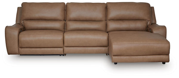 DeepWakes P2 3-Piece Reclining Leather Zero Gravity Sofa Chaise Caramel