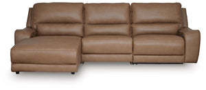 DeepWakes P2 3-Piece Reclining Leather Zero Gravity Sofa Chaise Caramel