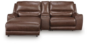 DeepWakes P2 3-Piece Power Reclining Leather Zero Gravity Sectional with Chaise Canyon