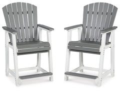 Transville Outdoor Counter-Height Barstool Gray/White