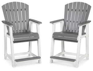 Transville Outdoor Counter-Height Barstool Gray/White