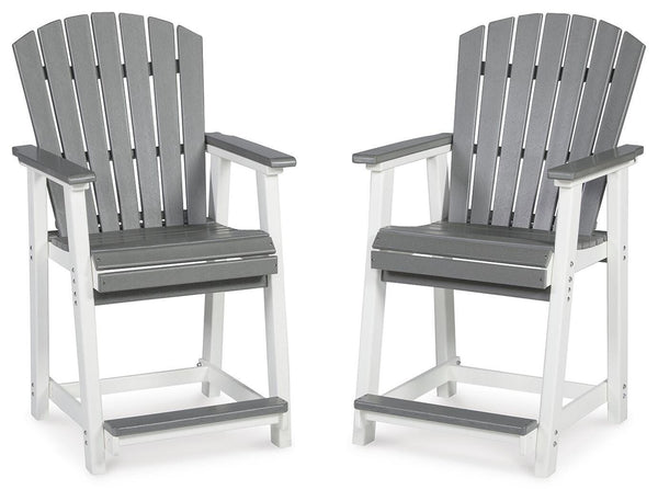 Transville Outdoor Counter-Height Barstool Gray/White