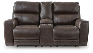 Crossplex Zero Gravity P2 Power Leather Reclining Adjustable Headrest Console Loveseat Smoke