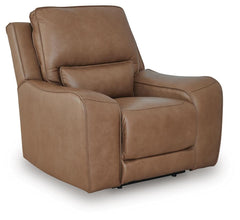 DeepWakes Zero Gravity P2 Dual-Power Adjustable Headrest Leather Recliner Caramel