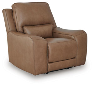 DeepWakes Zero Gravity P2 Dual-Power Adjustable Headrest Leather Recliner Caramel