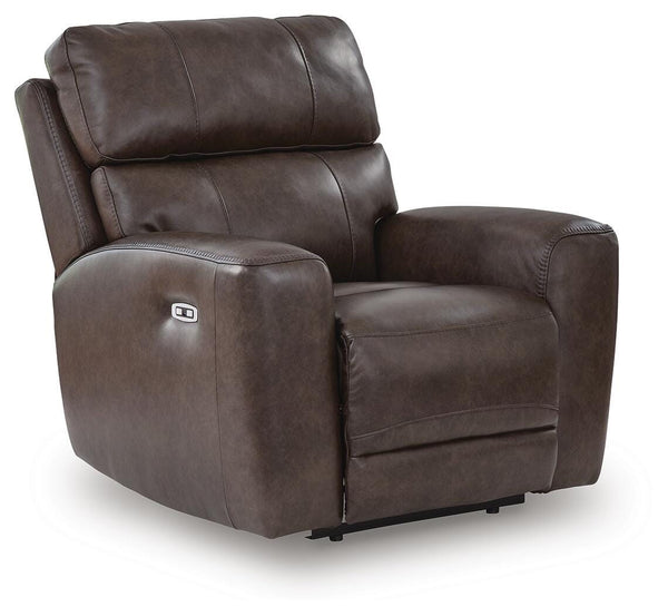 Crossplex Zero Gravity P2 Dual-Power Adjustable Headrest Leather Recliner with Bluetooth Audio System Smoke