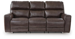 Crossplex P2 Power Adjustable Headrest Leather Reclining Zero Gravity Sofa Smoke