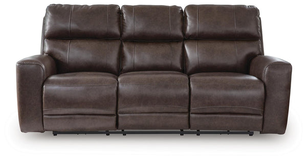 Crossplex P2 Power Adjustable Headrest Leather Reclining Zero Gravity Sofa Smoke