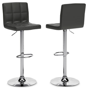 Bellatier Modern Quarters Adjustable Height Upholstered Bar Swivel Stool Black/Chrome Finish